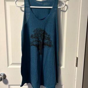 Blue Tree Graphic Dress